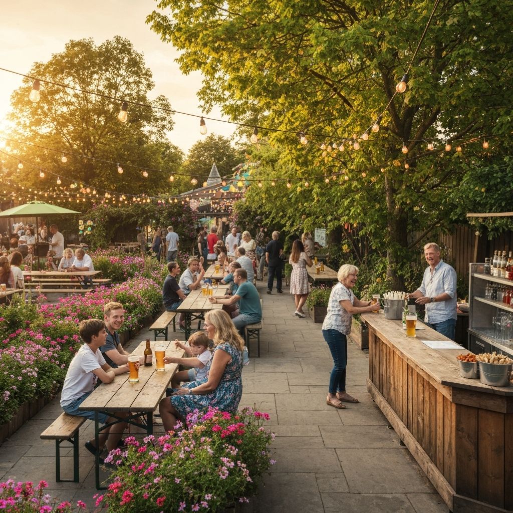 Deutsche Hausbar mit Holztheke und Messingarmaturen